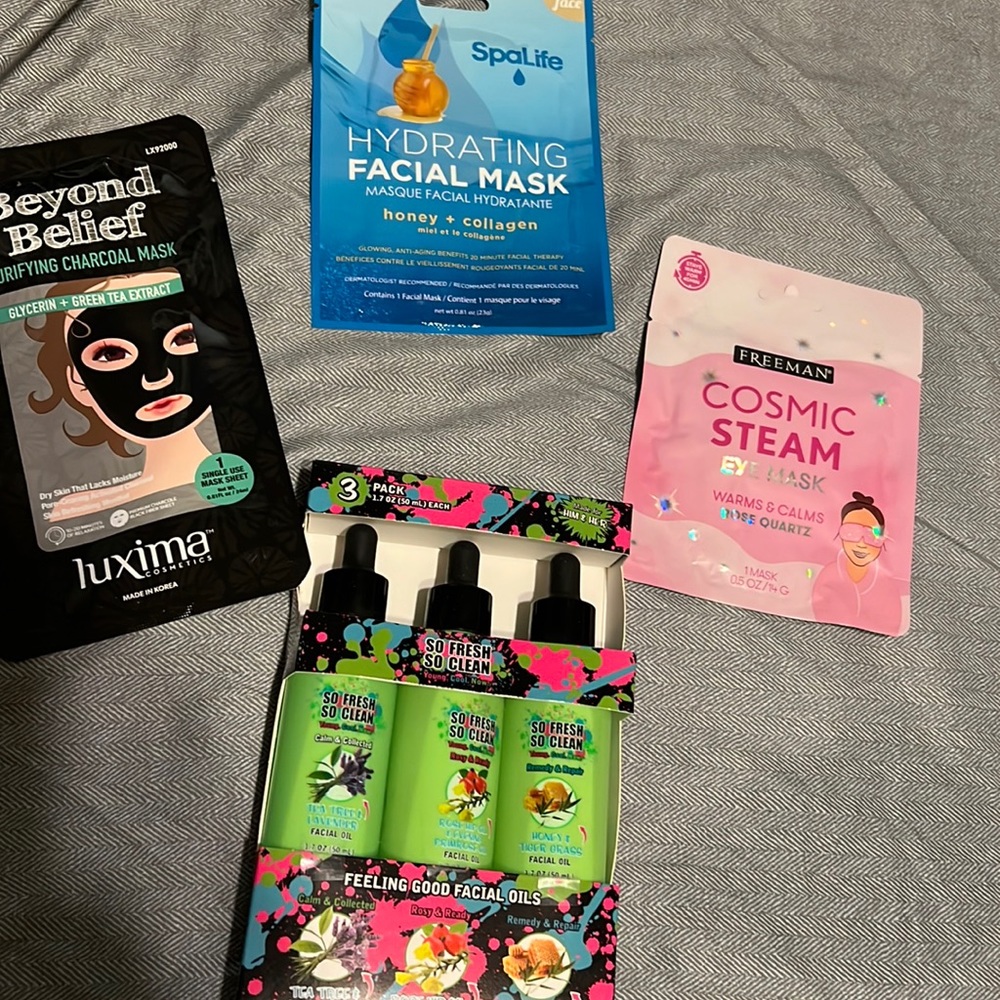 Facial oils nd masks